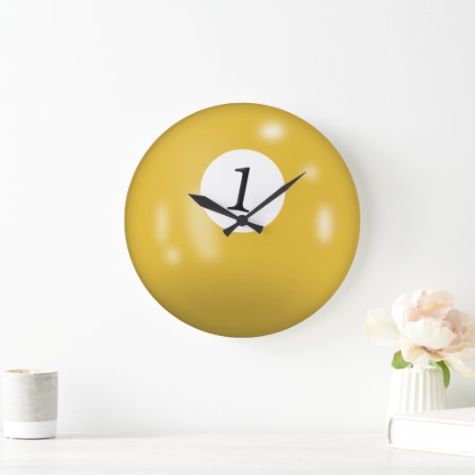 Billiardball Nummer 1 Große Wanduhr (Zuhause)