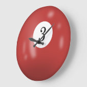 Billiardball Nummer 3 Große Wanduhr (Winkel)