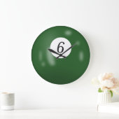 Billiardball Nummer 6 Große Wanduhr (Zuhause)