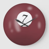 Billiardball Nummer 7 Große Wanduhr (Vorderseite)