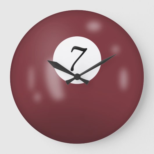 Billiardball Nummer 7 Große Wanduhr (Vorderseite)