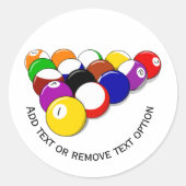 Billiardball Runder Aufkleber (Vorderseite)