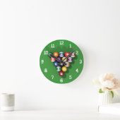 Billiarden / Pool Balls: Wall Clock Runde Wanduhr (Zuhause)