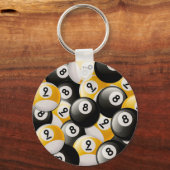 BILLIARDS 8 & 9 BALLS COLLAGE SCHLÜSSELANHÄNGER (Vorderseite)