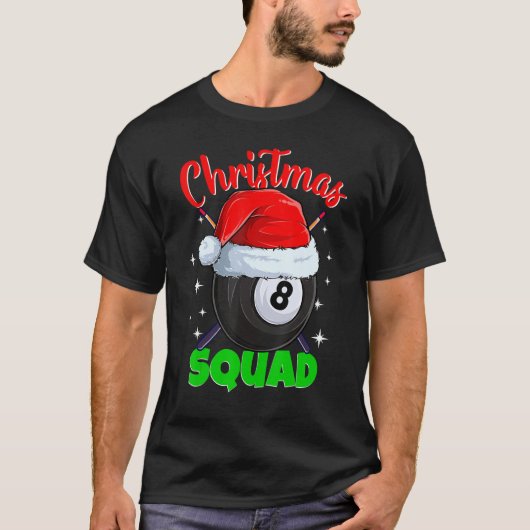 Billiards 8 Ball Christmas Squad Pool Balls Billia T-Shirt (Vorderseite)