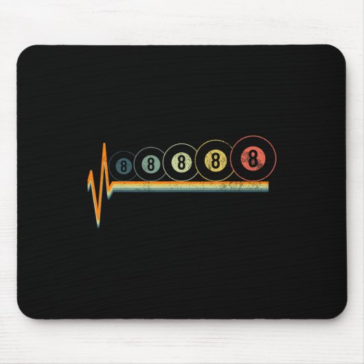Billiards acht Vintage Retro Mousepad (Vorne)