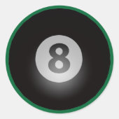 Billiards Aight Ball Runder Aufkleber (Vorderseite)