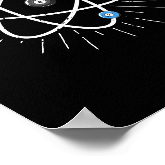 Billiards Atom Funny Science 8-Ball Pool Snooker Poster (Ecke)