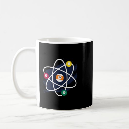 Billiards Atom Science Shirt 8Ball Pool Lovers Bil Kaffeetasse (Links)