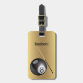 Billiards ball and cue Elegant Personalize Gepäckanhänger (Vorderseite vertikal)