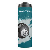Billiards - Ball and Cue Stick - Personalize Thermosbecher (Vorderseite)