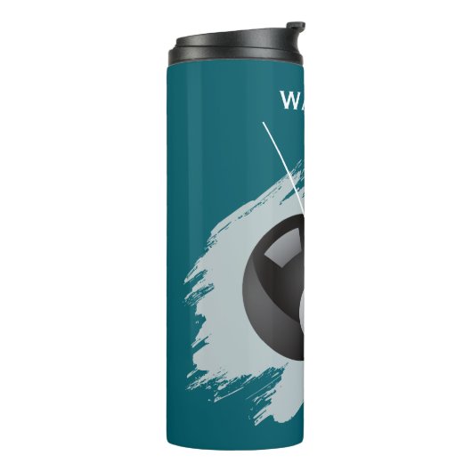 Billiards - Ball and Cue Stick - Personalize Thermosbecher (Nach links gedreht)