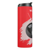 Billiards - Ball and Cue Stick - Personalize Thermosbecher (Nach links gedreht)