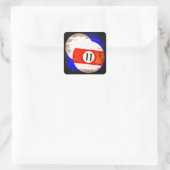 BILLIARDS BALL NUMMER 11 QUADRATISCHER AUFKLEBER (Tasche)