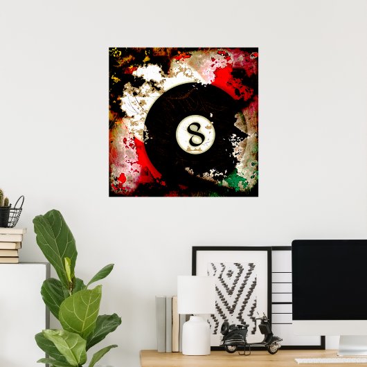 BILLIARDS BALL NUMMER 8 POSTER (Heimbüro)