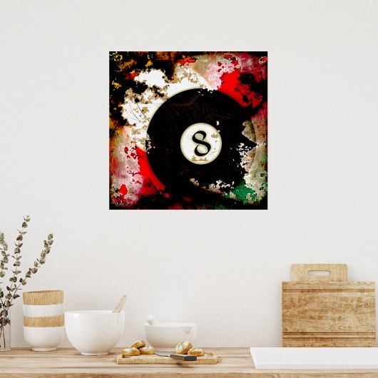 BILLIARDS BALL NUMMER 8 POSTER (Küche)
