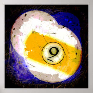 BILLIARDS BALL NUMMER 9 POSTER