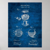 Billiards Ball Patent Art #2 Pool Room Decke Poster (Vorne)