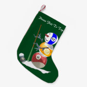 Billiards Ball Snowman Weihnachten Kleiner Weihnachtsstrumpf (Vorderansicht (hängend))