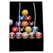 Billiards Balls Geburtstag Mittlere Geschenktüte (Rückseite)