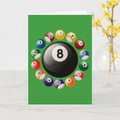 BILLIARDS BALLS KARTE (Gelbe Blume)
