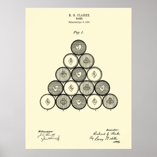 Billiards Balls Patent Wall art PRint #1 Poster (Vorne)