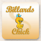 Billiards Chick Getränkeuntersetzer (Vorderseite)