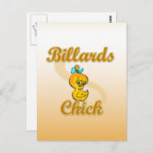 Billiards Chick Postkarte (Vorne/Hinten)