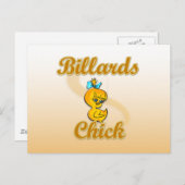 Billiards Chick Postkarte (Vorne/Hinten)