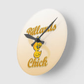 Billiards Chick Runde Wanduhr (Winkel)