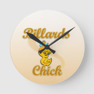 Billiards Chick Runde Wanduhr