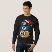 Billiards Christmas Snowman with Pool Table Balls  Sweatshirt (Vorne ganz)