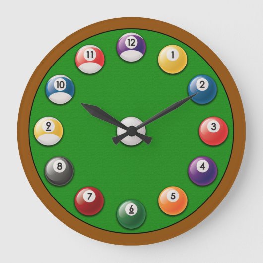 Billiards Clock Große Wanduhr (Vorderseite)