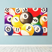 Billiards Collage Triptych Leinwanddruck (Insitu (Holzboden))