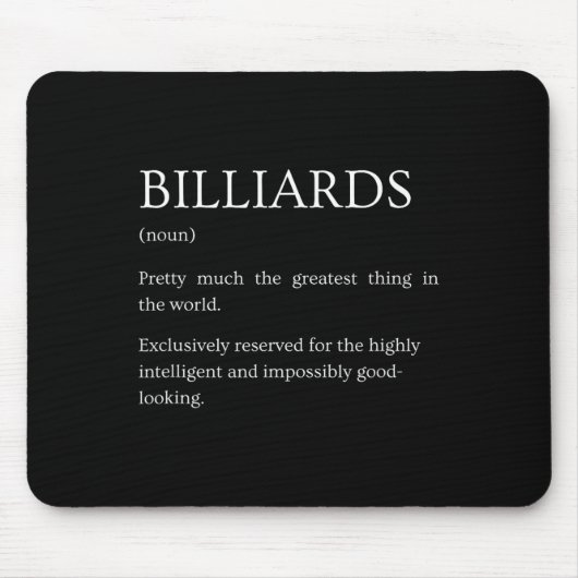 Billiards Definition - Funny Sarcastic Billiards E Mousepad (Vorne)