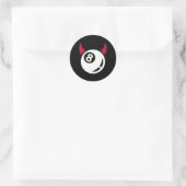 Billiards Devil Runder Aufkleber (Tasche)