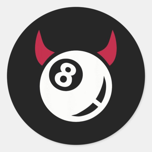 Billiards Devil Runder Aufkleber (Vorderseite)