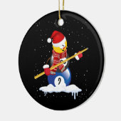 Billiards Frohe Weihnachtsschneemann mit Pool Tabl Keramik Ornament (Links)