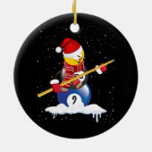 Billiards Frohe Weihnachtsschneemann mit Pool Tabl Keramik Ornament (Hinten)