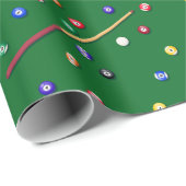 Billiards Geburtstagsparty Pool Cue Geschenkpapier (Rolleneckpunkt)
