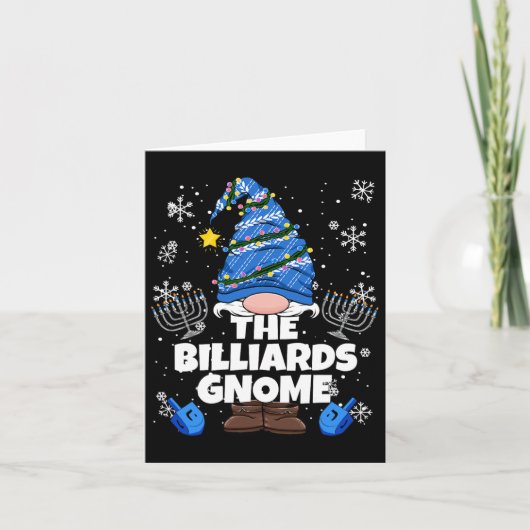 Billiards Gnome Funny Jewish Hanukkah Gnome Billia Karte (Vorderseite)
