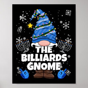 Billiards Gnome Funny Jewish Hanukkah Gnome Billia Poster