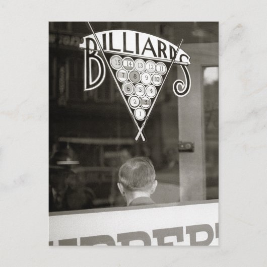 Billiards Hall, 1938 Postkarte (Vorderseite)