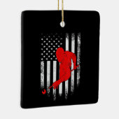 Billiards Lover | American Flag Billiards Gift Keramikornament (Rechts)