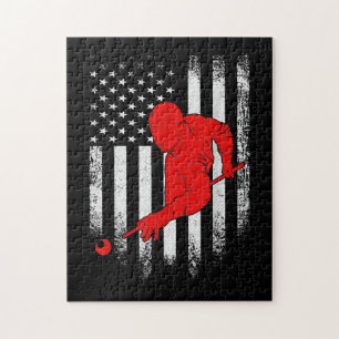 Billiards Lover American Flag Billiards Gift Puzzle