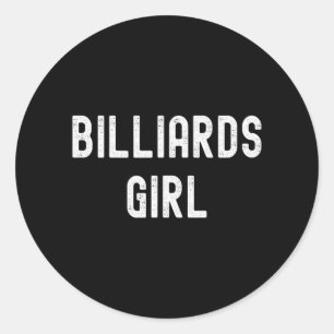 Billiards Lover Billiards Girl Runder Aufkleber