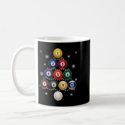 Billiards Lover Xmas Tree Lights Santa Billiards C Kaffeetasse (Links)