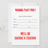 Billiards Party Invites Einladung (Rückseite)