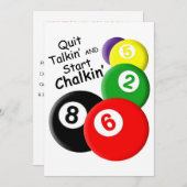 Billiards Party Invites Einladung (Vorne/Hinten)