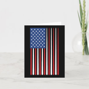 Billiards Player American Flag Pool Sticks Cue Karte
